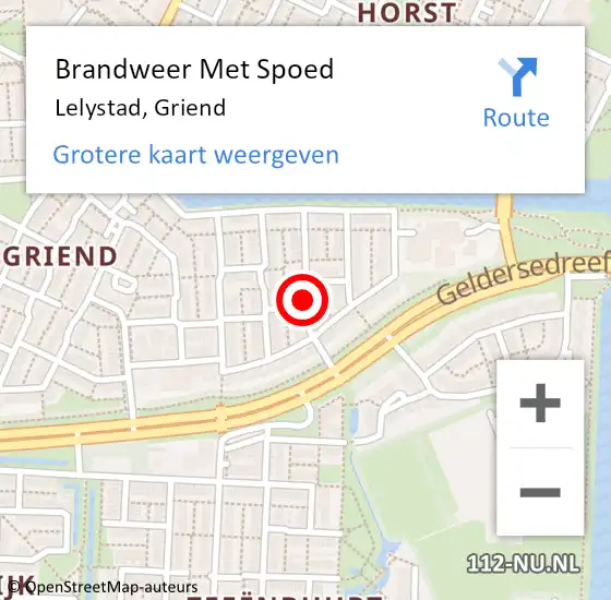 Locatie op kaart van de 112 melding: Brandweer Met Spoed Naar Lelystad, Griend op 26 oktober 2020 19:32