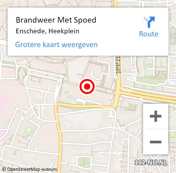 Locatie op kaart van de 112 melding: Brandweer Met Spoed Naar Enschede, Heekplein op 27 oktober 2020 17:13