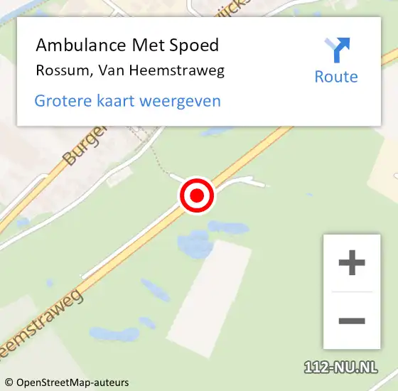 Locatie op kaart van de 112 melding: Ambulance Met Spoed Naar Rossum, N322 op 28 oktober 2020 07:44