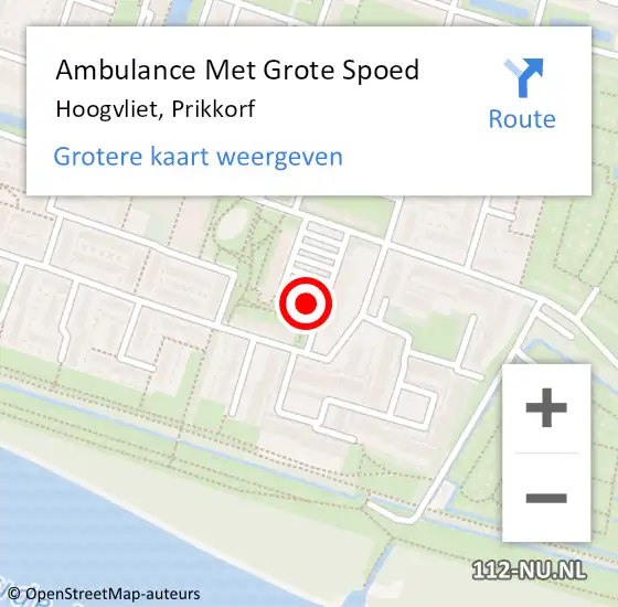 Locatie op kaart van de 112 melding: Ambulance Met Grote Spoed Naar Hoogvliet, Prikkorf op 28 oktober 2020 13:34