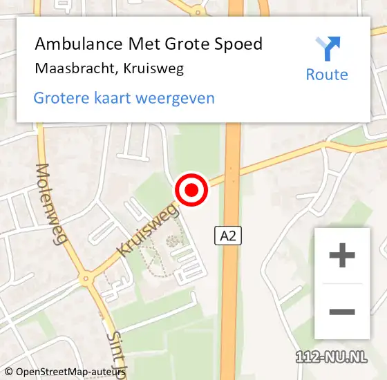 Locatie op kaart van de 112 melding: Ambulance Met Grote Spoed Naar Maasbracht, Kruisweg op 1 november 2020 17:32