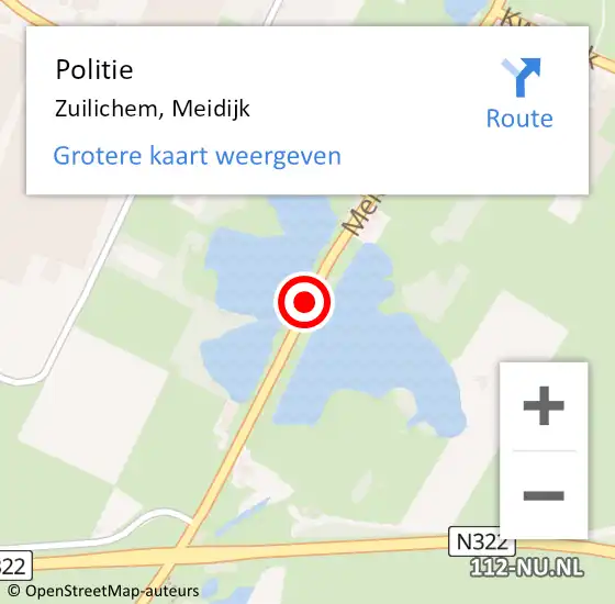 Locatie op kaart van de 112 melding: Politie Zuilichem, Meidijk op 1 november 2020 18:16