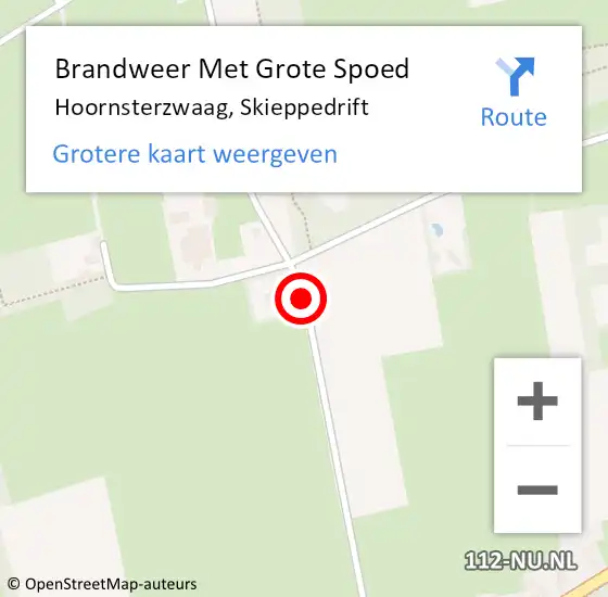 Locatie op kaart van de 112 melding: Brandweer Met Grote Spoed Naar Hoornsterzwaag, Skieppedrift op 2 november 2020 10:53