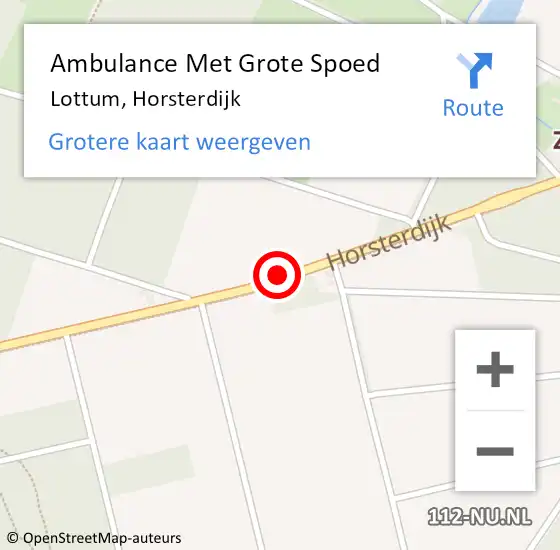 Locatie op kaart van de 112 melding: Ambulance Met Grote Spoed Naar Lottum, Horsterdijk op 2 november 2020 16:18