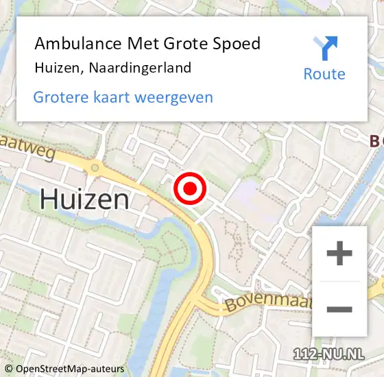 Locatie op kaart van de 112 melding: Ambulance Met Grote Spoed Naar Huizen, Naardingerland op 2 november 2020 17:44