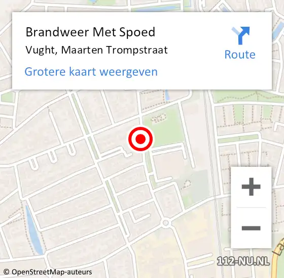 Locatie op kaart van de 112 melding: Brandweer Met Spoed Naar Vught, Maarten Trompstraat op 3 november 2020 05:37