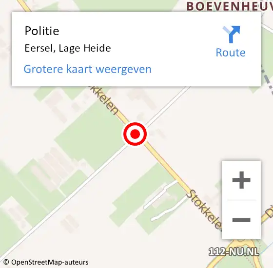 Locatie op kaart van de 112 melding: Politie Eersel, Lage Heide op 3 november 2020 08:59