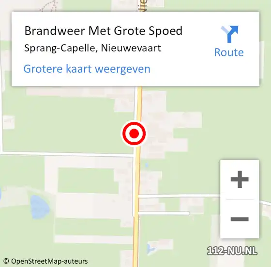 Locatie op kaart van de 112 melding: Brandweer Met Grote Spoed Naar Sprang-Capelle, Nieuwevaart op 4 november 2020 08:36