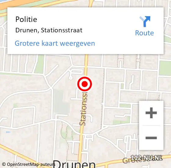 Locatie op kaart van de 112 melding: Politie Drunen, Stationsstraat op 4 november 2020 14:33