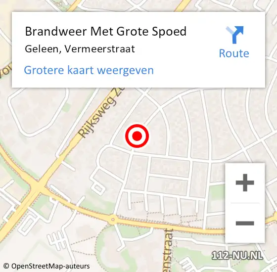 Locatie op kaart van de 112 melding: Brandweer Met Grote Spoed Naar Geleen, Vermeerstraat op 4 november 2020 17:16
