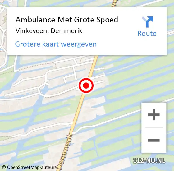 Locatie op kaart van de 112 melding: Ambulance Met Grote Spoed Naar Vinkeveen, Demmerik op 4 november 2020 17:33