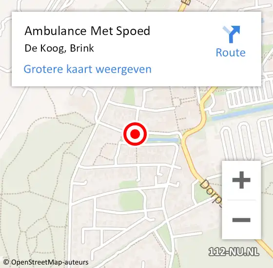 Locatie op kaart van de 112 melding: Ambulance Met Spoed Naar De Koog, Brink op 4 november 2020 19:07