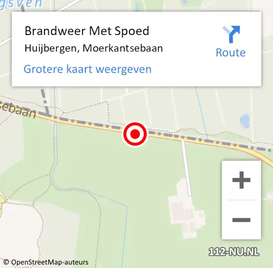 Locatie op kaart van de 112 melding: Brandweer Met Spoed Naar Huijbergen, Moerkantsebaan op 4 november 2020 23:27