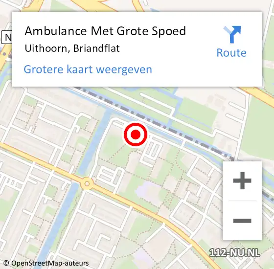 Locatie op kaart van de 112 melding: Ambulance Met Grote Spoed Naar Uithoorn, Briandflat op 5 november 2020 15:43