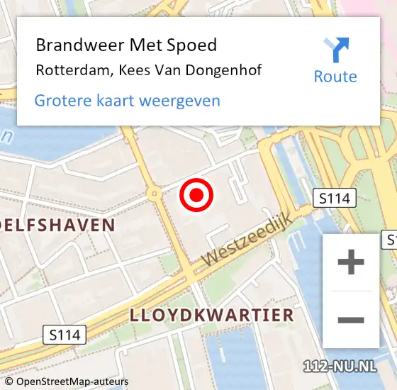 Locatie op kaart van de 112 melding: Brandweer Met Spoed Naar Rotterdam, Kees Van Dongenhof op 5 november 2020 19:41