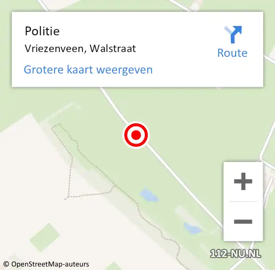Locatie op kaart van de 112 melding: Politie Vriezenveen, Walstraat op 7 november 2020 11:04