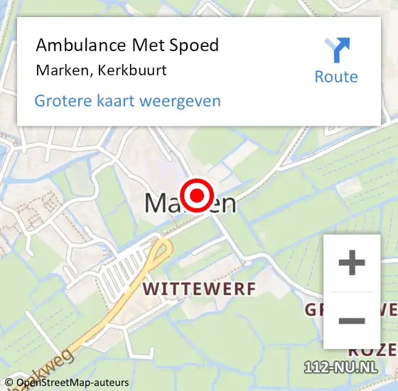 Locatie op kaart van de 112 melding: Ambulance Met Spoed Naar Marken, Kerkbuurt op 7 november 2020 13:56
