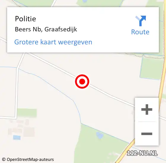 Locatie op kaart van de 112 melding: Politie Beers Nb, Graafsedijk op 7 november 2020 15:29