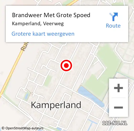 Locatie op kaart van de 112 melding: Brandweer Met Grote Spoed Naar Kamperland, Veerweg op 7 november 2020 19:40