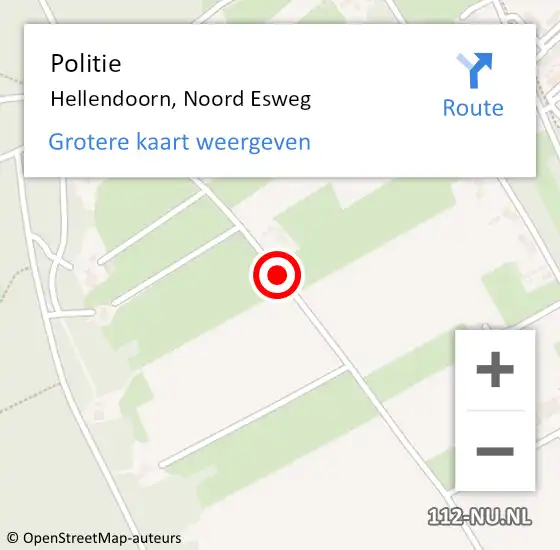 Locatie op kaart van de 112 melding: Politie Hellendoorn, Noord Esweg op 8 november 2020 14:01