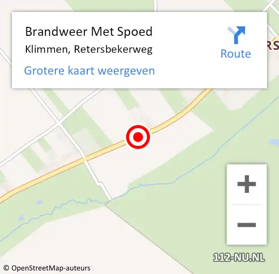 Locatie op kaart van de 112 melding: Brandweer Met Spoed Naar Klimmen, Retersbekerweg op 8 november 2020 15:01