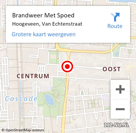 Locatie op kaart van de 112 melding: Brandweer Met Spoed Naar Hoogeveen, Van Echtenstraat op 8 november 2020 19:01