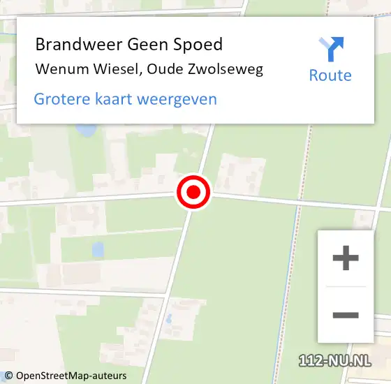 Locatie op kaart van de 112 melding: Brandweer Geen Spoed Naar Wenum Wiesel, Oude Zwolseweg op 9 november 2020 01:10