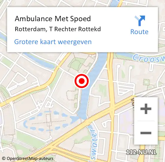 Locatie op kaart van de 112 melding: Ambulance Met Spoed Naar Rotterdam, T Rechter Rottekd op 9 november 2020 03:30