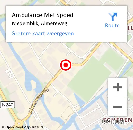 Locatie op kaart van de 112 melding: Ambulance Met Spoed Naar Medemblik, Almereweg op 23 mei 2014 21:39