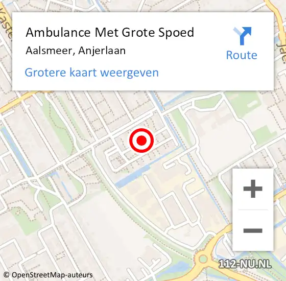 Locatie op kaart van de 112 melding: Ambulance Met Grote Spoed Naar Aalsmeer, Anjerlaan op 10 november 2020 18:06