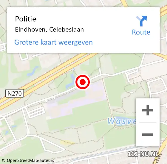 Locatie op kaart van de 112 melding: Politie Eindhoven, Celebeslaan op 11 november 2020 08:10