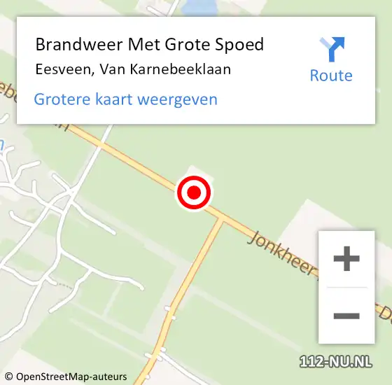 Locatie op kaart van de 112 melding: Brandweer Met Grote Spoed Naar Eesveen, Van Karnebeeklaan op 24 mei 2014 02:10