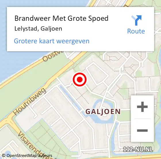 Locatie op kaart van de 112 melding: Brandweer Met Grote Spoed Naar Lelystad, Galjoen op 11 november 2020 19:13