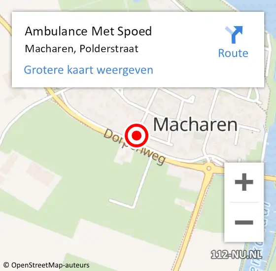 Locatie op kaart van de 112 melding: Ambulance Met Spoed Naar Macharen, Polderstraat op 24 mei 2014 07:30