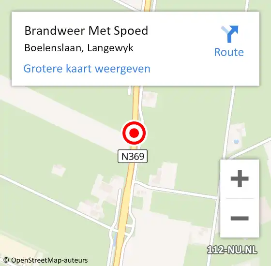 Locatie op kaart van de 112 melding: Brandweer Met Spoed Naar Boelenslaan, Langewyk op 12 november 2020 23:39