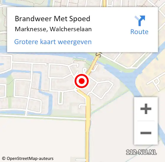Locatie op kaart van de 112 melding: Brandweer Met Spoed Naar Marknesse, Walcherselaan op 13 november 2020 09:09