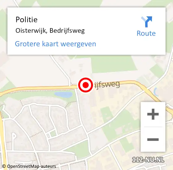 Locatie op kaart van de 112 melding: Politie Oisterwijk, Bedrijfsweg op 13 november 2020 09:28