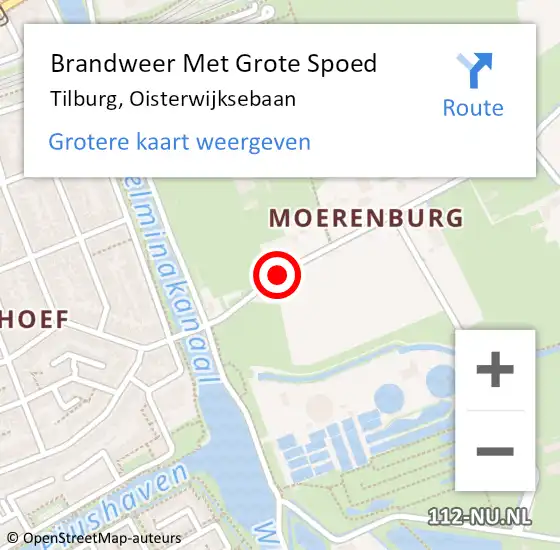 Locatie op kaart van de 112 melding: Brandweer Met Grote Spoed Naar Tilburg, Oisterwijksebaan op 13 november 2020 22:38