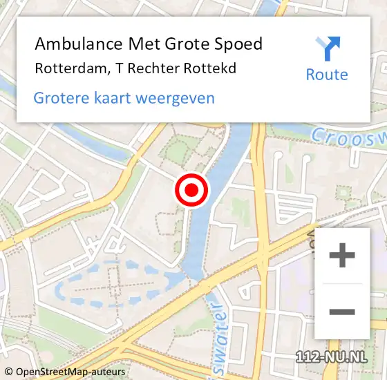 Locatie op kaart van de 112 melding: Ambulance Met Grote Spoed Naar Rotterdam, T Rechter Rottekd op 14 november 2020 08:26