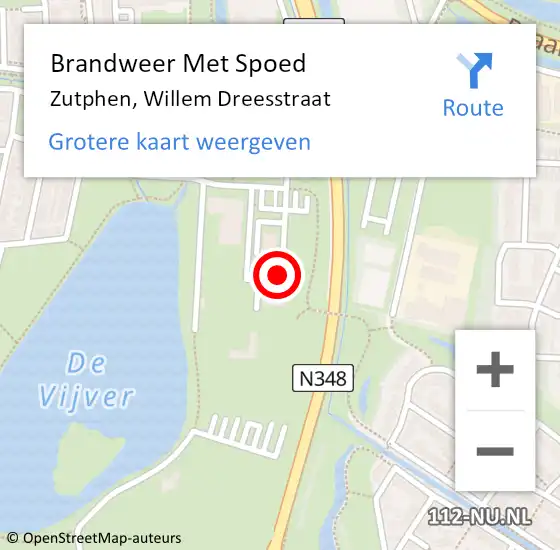 Locatie op kaart van de 112 melding: Brandweer Met Spoed Naar Zutphen, Willem Dreesstraat op 14 november 2020 20:27