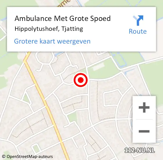 Locatie op kaart van de 112 melding: Ambulance Met Grote Spoed Naar Hippolytushoef, Tjatting op 15 november 2020 14:46
