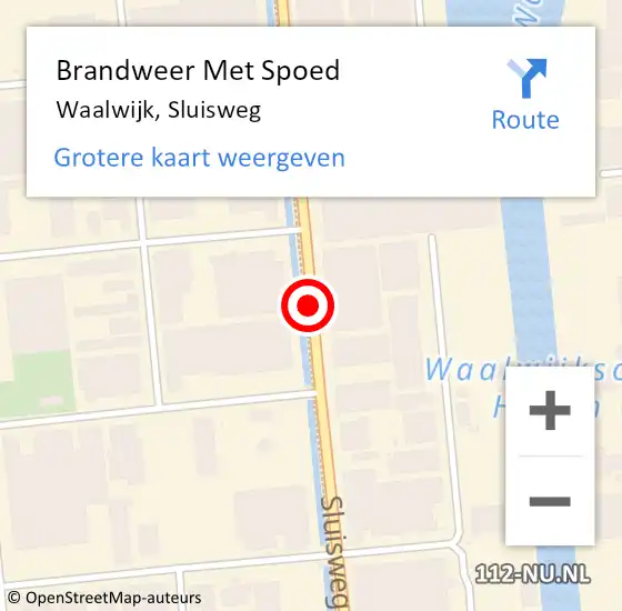 Locatie op kaart van de 112 melding: Brandweer Met Spoed Naar Waalwijk, Sluisweg op 16 november 2020 14:56