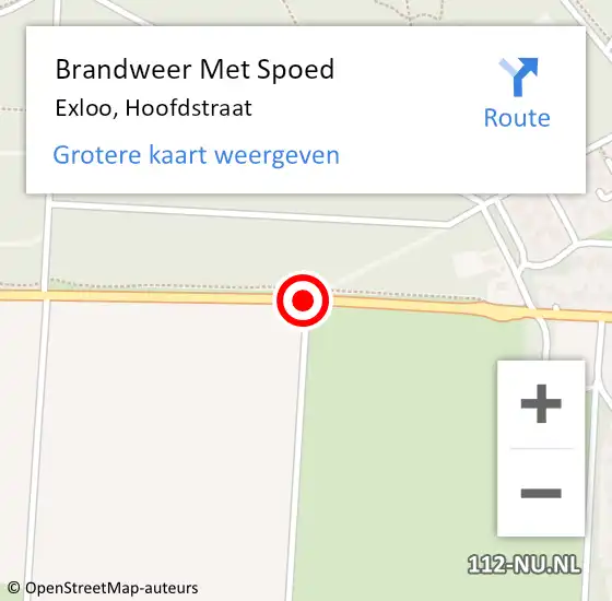 Locatie op kaart van de 112 melding: Brandweer Met Spoed Naar Exloo, Hoofdstraat op 16 november 2020 15:41