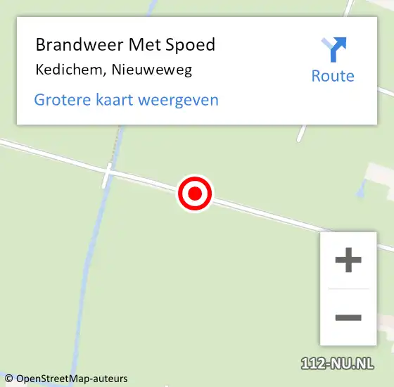 Locatie op kaart van de 112 melding: Brandweer Met Spoed Naar Kedichem, Nieuweweg op 16 november 2020 15:59