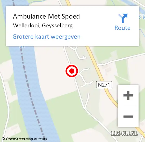 Locatie op kaart van de 112 melding: Ambulance Met Spoed Naar Wellerlooi, Geysselberg op 17 november 2020 11:29