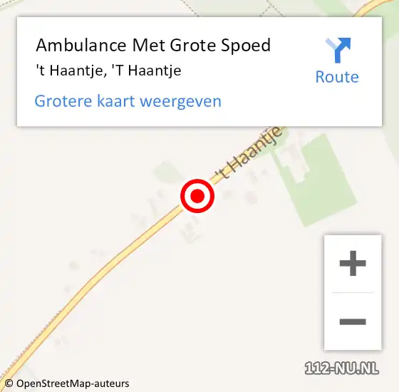 Locatie op kaart van de 112 melding: Ambulance Met Grote Spoed Naar 't Haantje, 'T Haantje op 17 november 2020 13:15