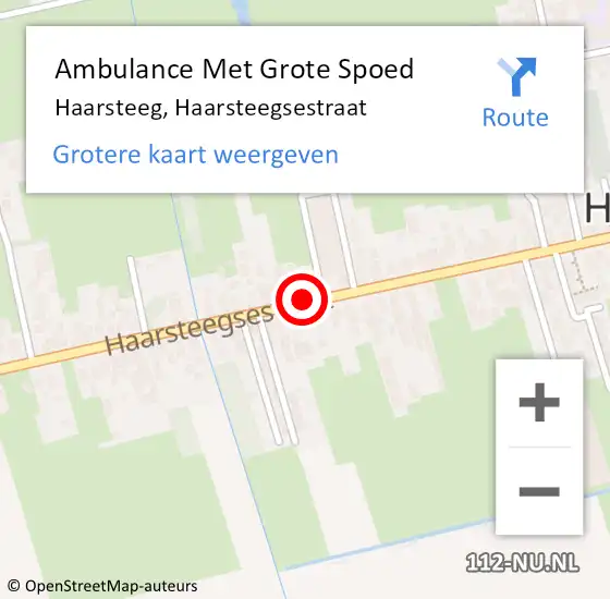 Locatie op kaart van de 112 melding: Ambulance Met Grote Spoed Naar Haarsteeg, Haarsteegsestraat op 18 november 2020 12:46