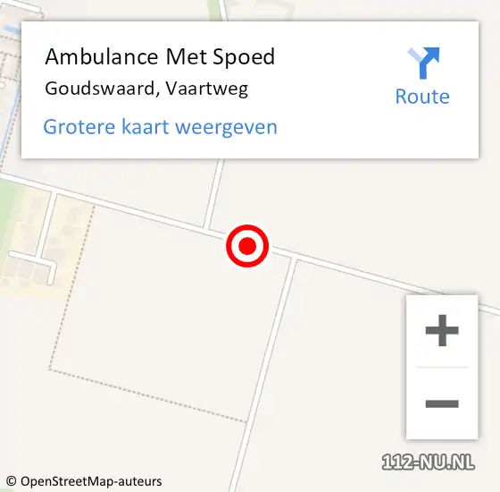 Locatie op kaart van de 112 melding: Ambulance Met Spoed Naar Goudswaard, Vaartweg op 19 november 2020 00:01