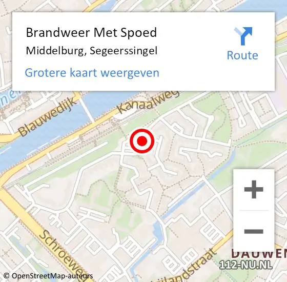 Locatie op kaart van de 112 melding: Brandweer Met Spoed Naar Middelburg, Segeerssingel op 19 november 2020 11:55