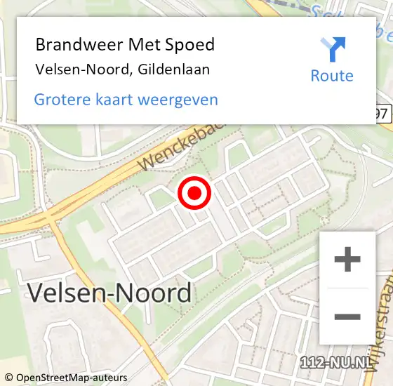 Locatie op kaart van de 112 melding: Brandweer Met Spoed Naar Velsen-Noord, Gildenlaan op 19 november 2020 16:50